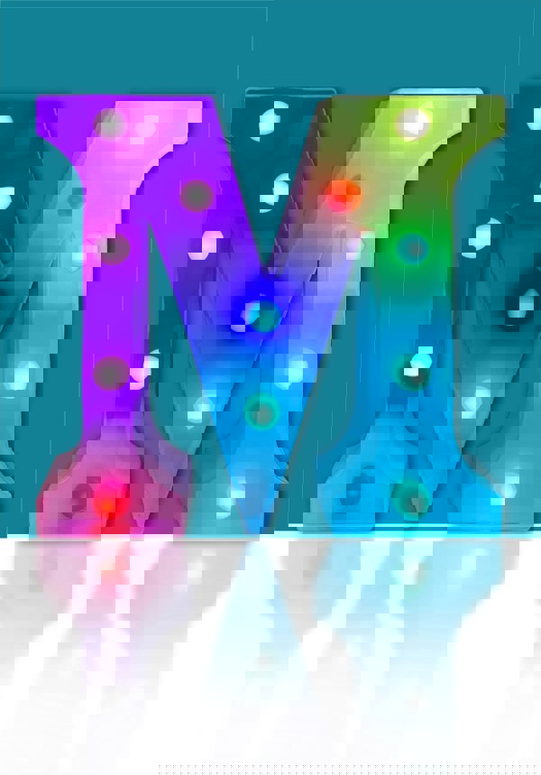 St Helens Battery Operated RGB Letter   With Remote Control Letter M