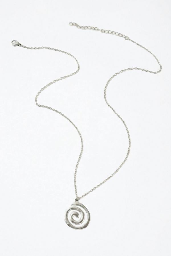 Serla Silver Swirl Pendant Necklace