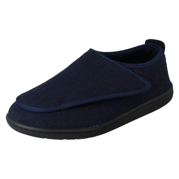 Clarks Mens Clarks Casual Hook and Loop Slippers King Riptape - Navy Interest - G