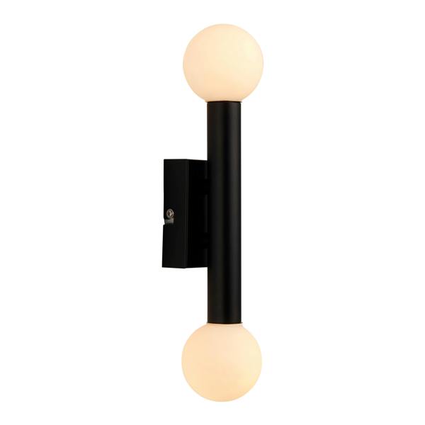 Pagazzi Lighting Toronto Matt Black IP44 2 Light Wall Light