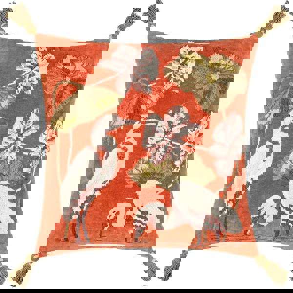 Wylder Kushiro Embroidered Cushion Cover - Coral