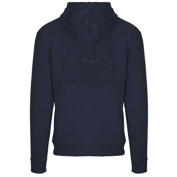 Aquascutum Box Gothic Logo Zip-Up Hoodie - Navy Blue