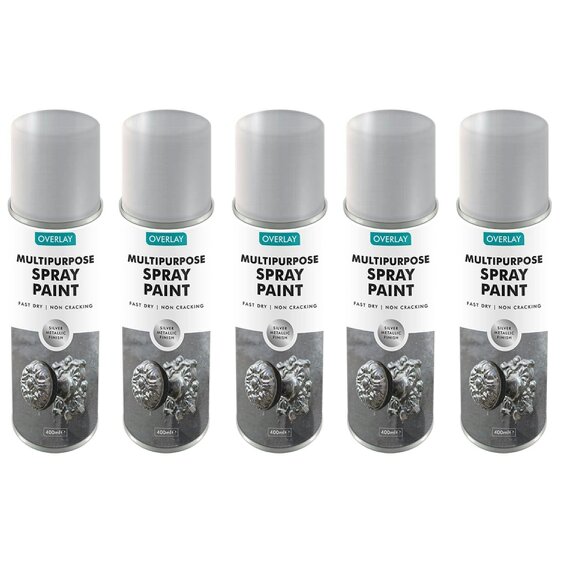 Overlay 5X Overlay Silver Metallic 400ml Professional Spray Paint