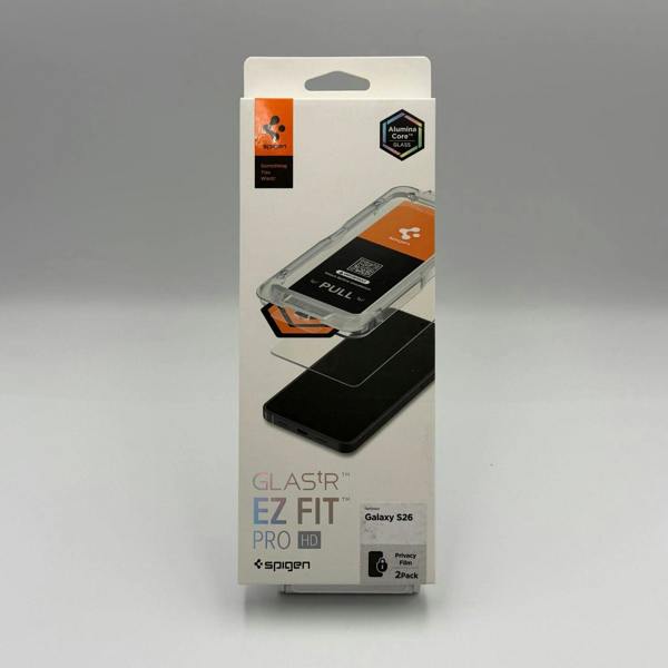Spigen Glastr EZ Fit Pro HD Privacy Film Screen Protector 2 Pack for Samsung Galaxy S26 6.3" - AGL11096