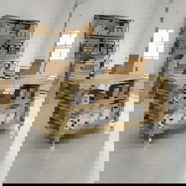 Arbor Garden Solutions Wooden Workbench MDF Top with Extra shelving Depth-3ft With Double Shelf