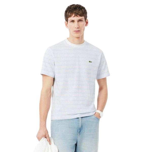 Lacoste Mens Stripe Regular T-Shirt - White - 