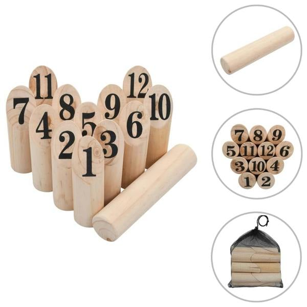 Berkfield Number Kubb Game Set Wood