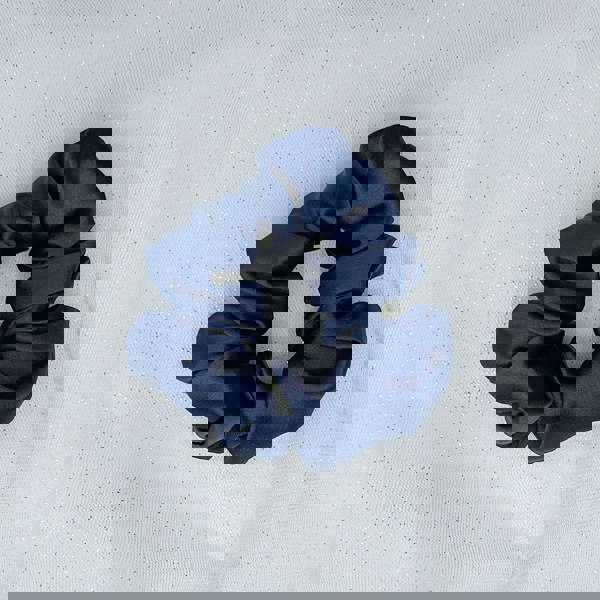 Silk Scrunchie in Navy Mulberry Silk