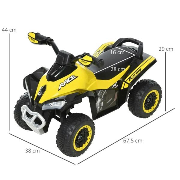 Yellow and black toddler pedal ride-on car walker with handlebar and chunky tires