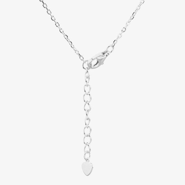 T. H. Baker Silver Rhodium Plated Blue Pave Cubic Zirconia Knot Necklace 8.14.8010