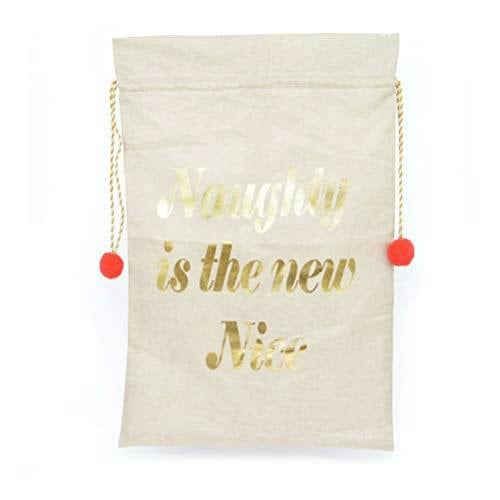 Large Hessian Santa Sack with Naughty Is The New Nice Message for Christmas Gift Storage image 6