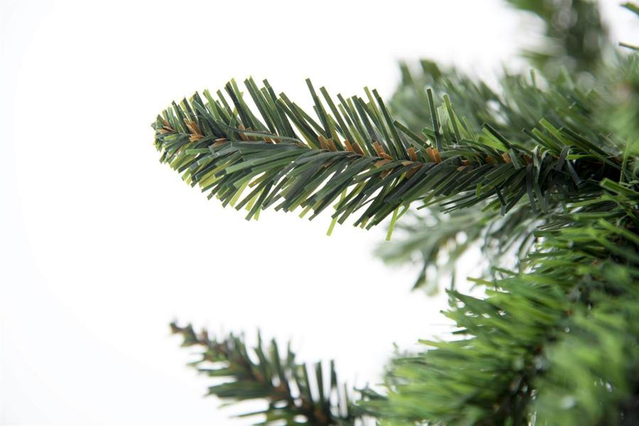 5ft to 8ft Slim Green Pine Artificial Christmas Tree with Pencil Point Tips and Metal Base image 3