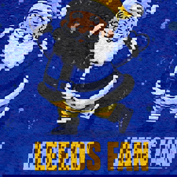 BritishmadeGifts Santa is a Leeds Football Fan - Luxury Fleece Blanket 150cm X 150cm