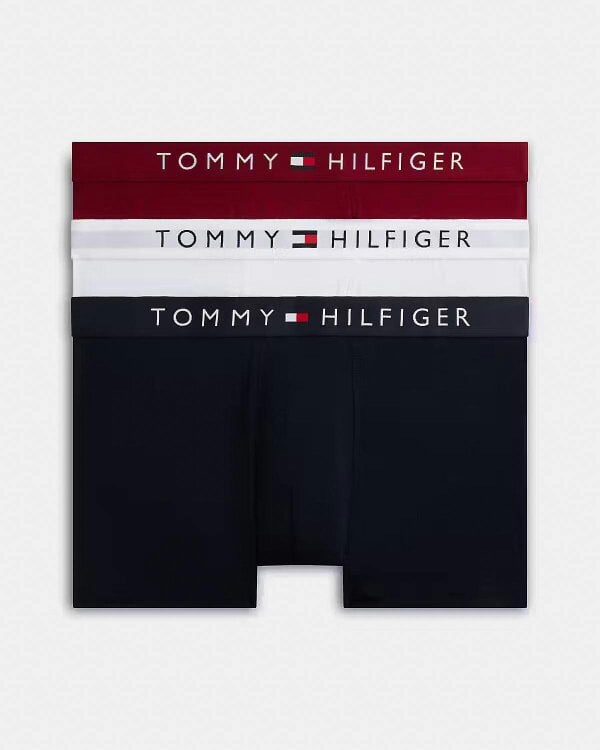 Tommy Hilfiger 3 Pack Waistband Mens Trunks - Desert Sky/White/Rouge&nbsp;