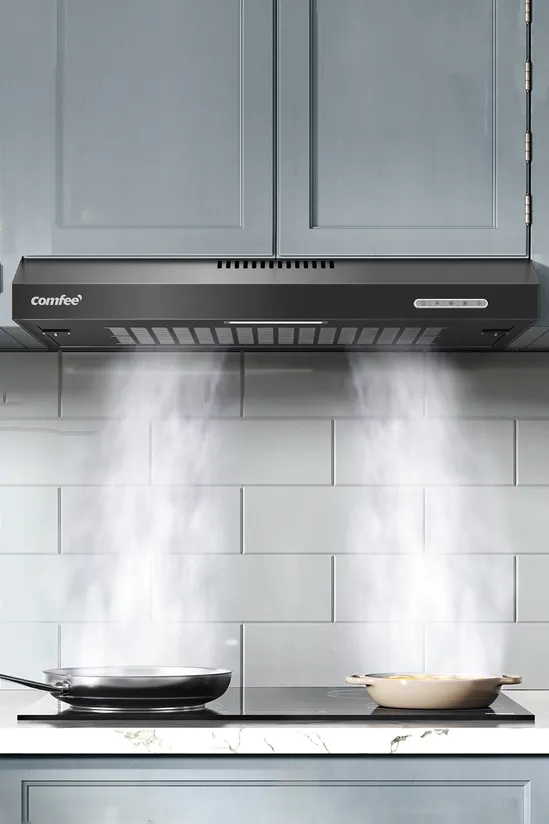 Living and Home 60cm Under Cabinet Wall-Mount Cooker Range Hood with 3-Speed Modes