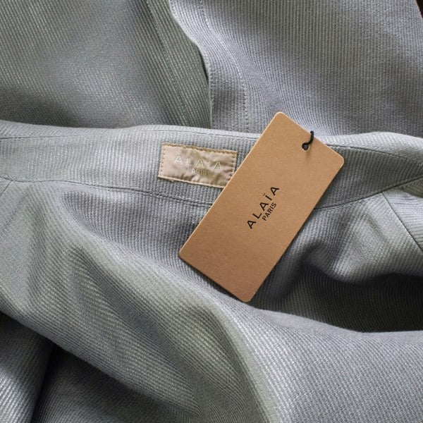 Alaia shimmering silvery grey trench coat in corduroy