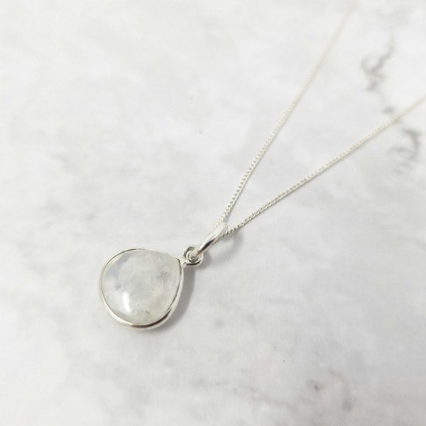 Moonstone June Birthstone 925 Sterling Silver Necklace