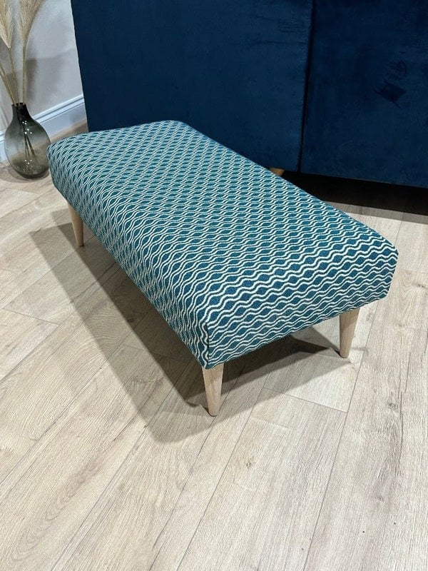 PREMIUM PATTERN FABRIC FOOTSTOOL POUFFE FOOTREST TABLE - ISTOOLS