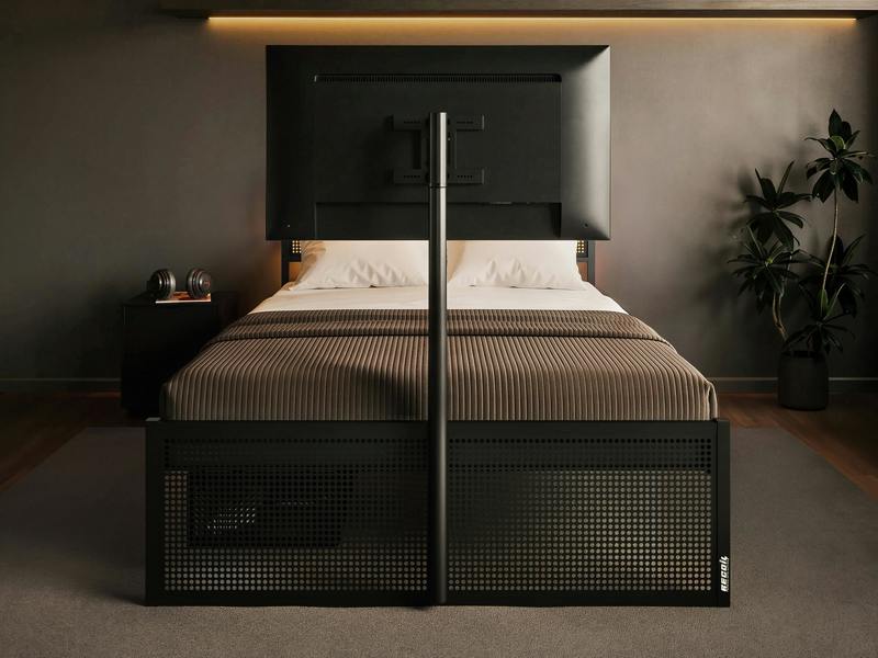 Recoil Kage Metal TV Bed with Storage & LED Black