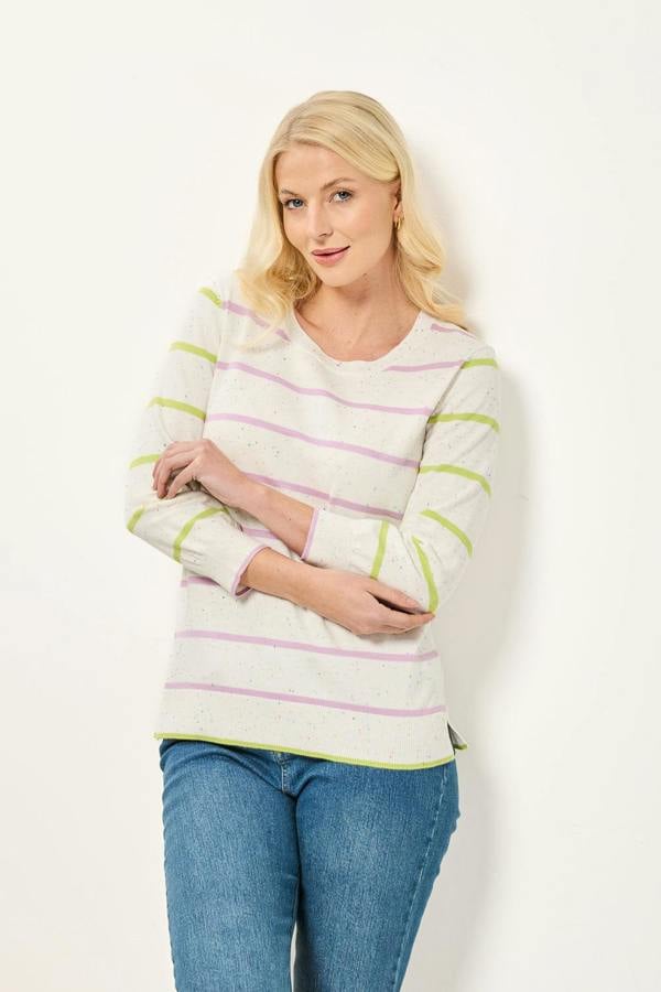 Mudflower Stripe Speckled Knit Jumper