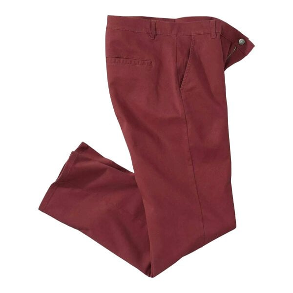 Atlas For Men Mens Twill Plain Stretch Chinos - Brick Red