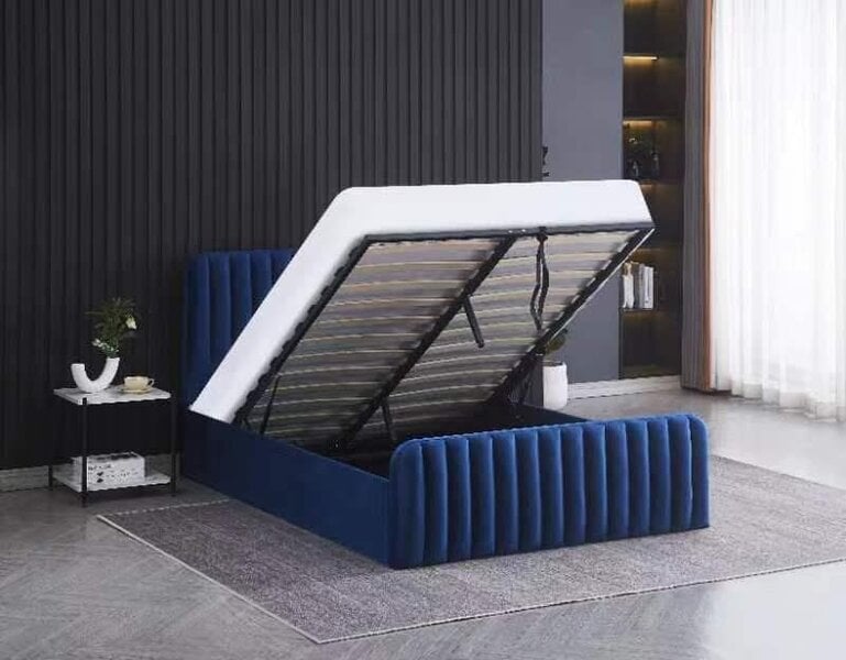 Kosy Koala Ottoman Storage Bed blue 4ft Double velvet bed gas lift up Storage Bed bedroom furniture