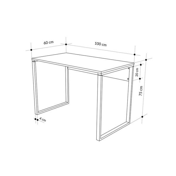 Decortie Inna Modern Work Table Lotus with Sturdy Metal Legs Particle Board Industrial Desk Width 110cm