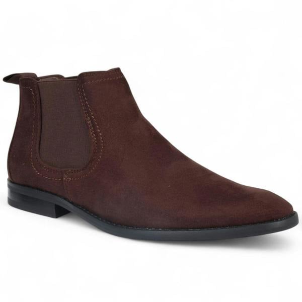Dolcetto Men's Suede Chelsea Boots Real Leather Lined Slip-On