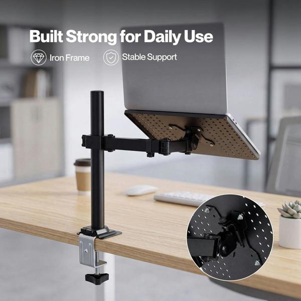 Levede Laptop Desk For&nbsp; Adjustable Riser With Rotatable Monitor Mount Black