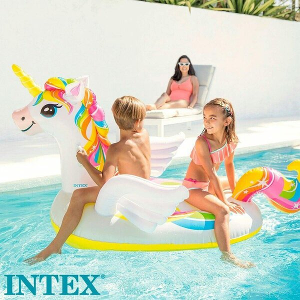 INTEX Inflatable Swim Pool Floats & Swimming Ride-On Kids Water Beach Toys Set - Uncorn Ride On