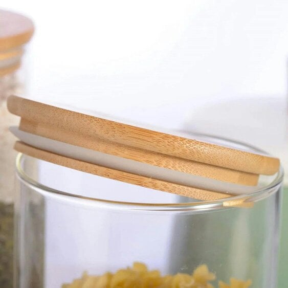 Neo Set of 6 Clear High Borosilicate Glass Storage Jars