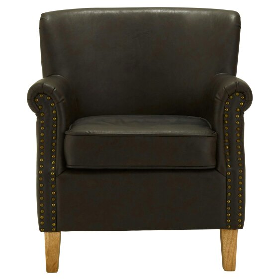 Interiors by Premier Trinity Brown Leather Effect Armchair