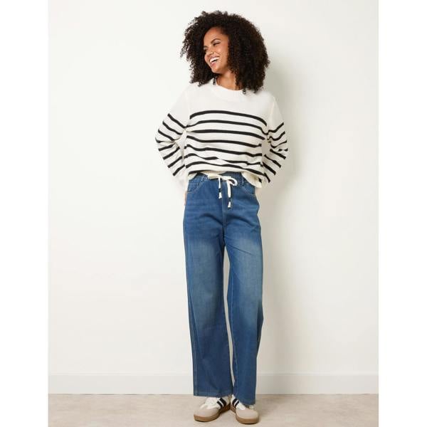 Blue Vanilla Elasticated Waist Jeans With Tie