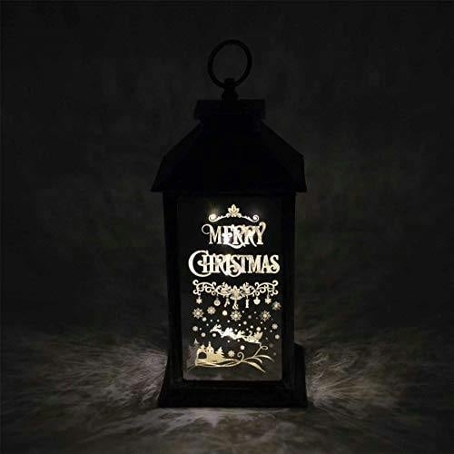 14cm Rustic Silver LED Christmas Lantern with Warm White Lights and PVC Finish image 5