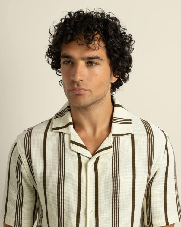 Larsson & Co Hannes - Waffle Stripe Short Sleeve Shirt