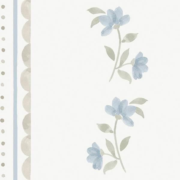 Cath Kidston Treasure Floral Powder Blue Wallpaper