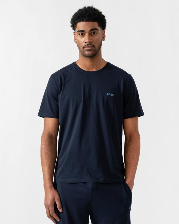 BOSS Orange Mix&Match Mens Stretch-Cotton Loungewear T-Shirt with Embroidered Logo - Dark Blue 404