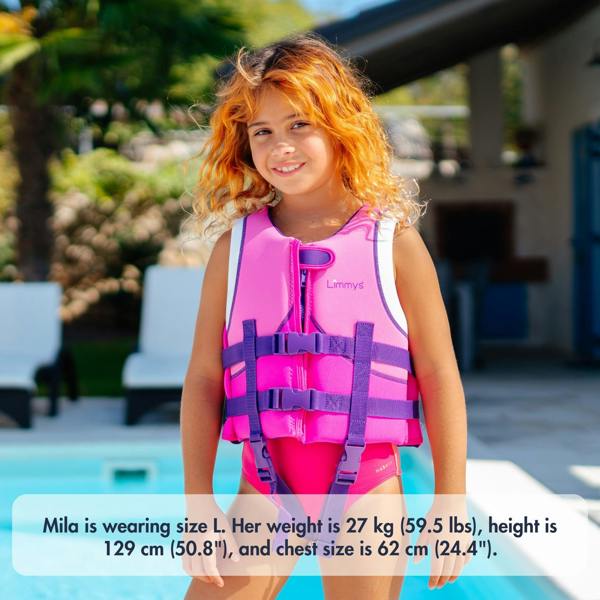 Limmys Premium Neoprene Swim Vest - Pink Daisy