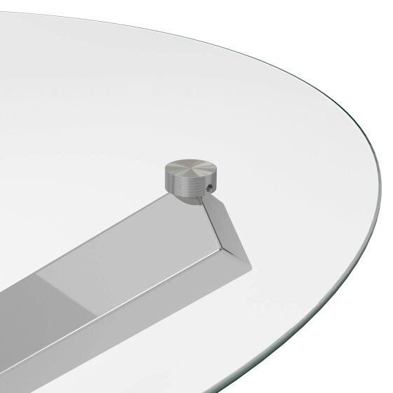 Wyld Haus San Sebastian Clear Glass and Silver Metal Round Dining Table 4 Seater