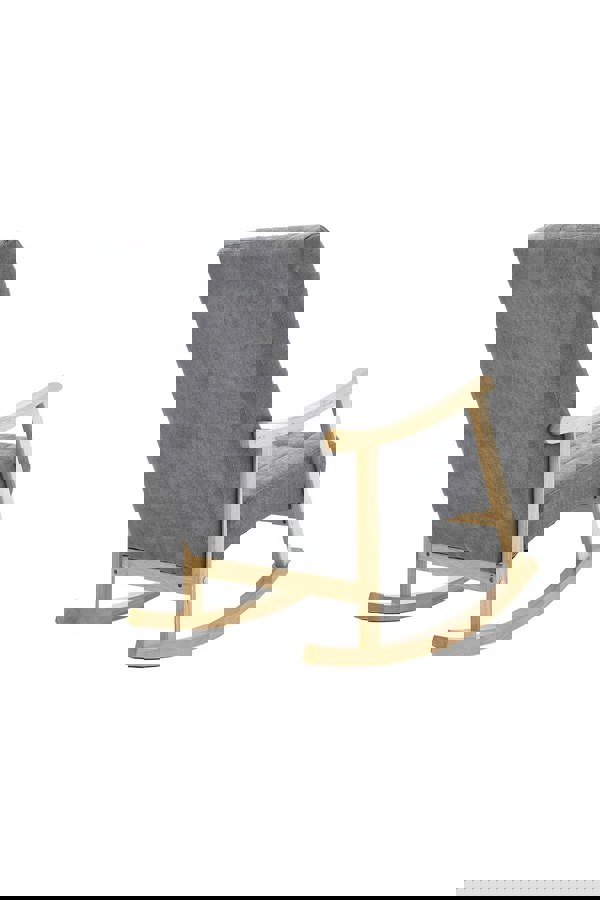 Living and Home Velvet Upholstered Tufting Rocking Chair