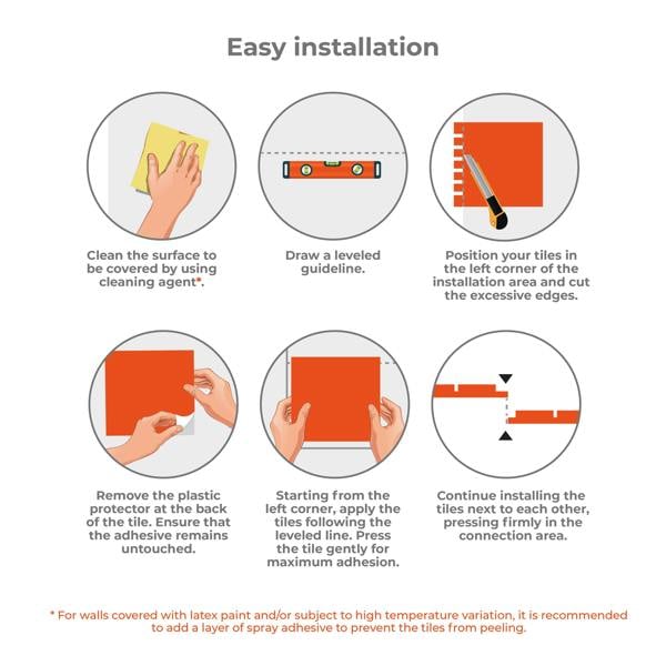 WT3D1825 - Brown Stone Glossy Mosaic 3D Tile Sticker 30.5 x 30.5cm (12 x 12 in) - 10pcs in a pack