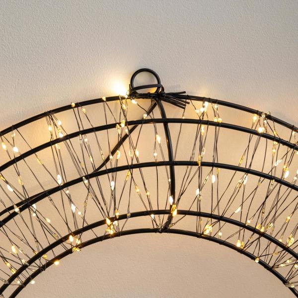 Samuel Alexander 50cm Light up 3D Metal Christmas Wreath with 720 Warm White LEDs