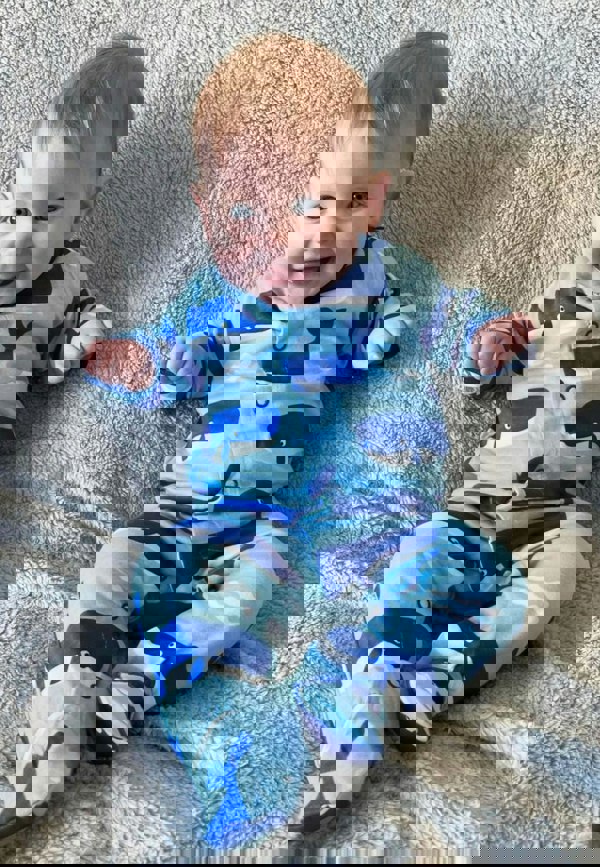 Organic Whale Waves Print Baby Gift Set - Toby Tiger