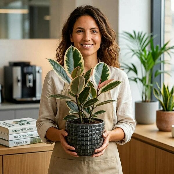 Ficus Tineke Rubber Plant – Elegant Variegated Green and Cream Indoor Houseplant