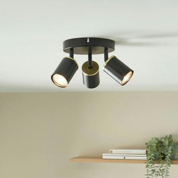Pagazzi Lighting Talbot Matte Black 3-Spot Plate