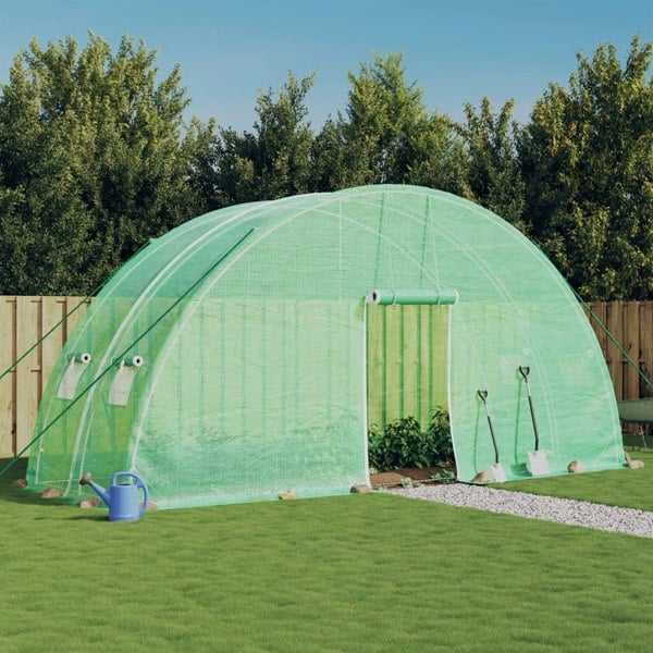 Berkfield Greenhouse with Steel Frame Green 12 m�__ 6x2x2.85 m