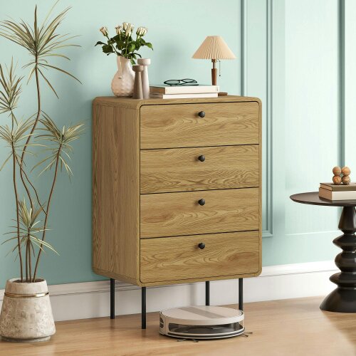 Wyld Haus Elmira Wood Oak Finish 4 Drawer Modern Storage Chest