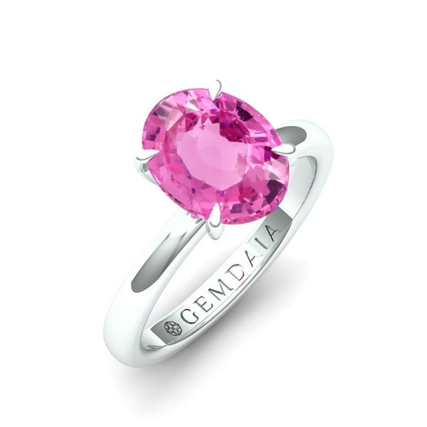 Gemdaia 1.5 Carat 'Natural & Untreated' Vivid Pink Spinel Ring