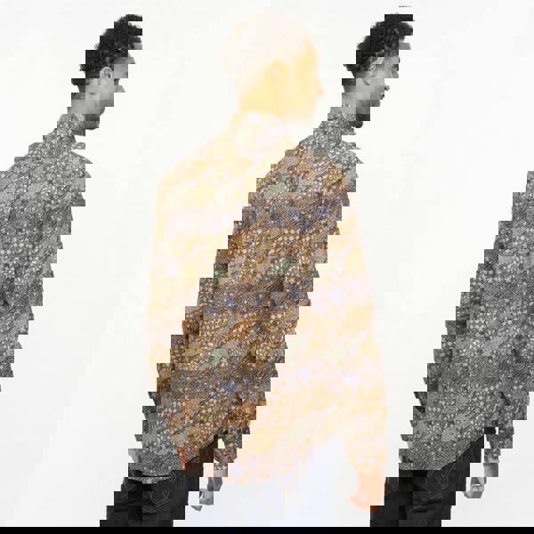 Gabicci V55GW11 Mens Oliver Long Sleeve Printed Woven Shirt Gabicci Vintage - NAVY