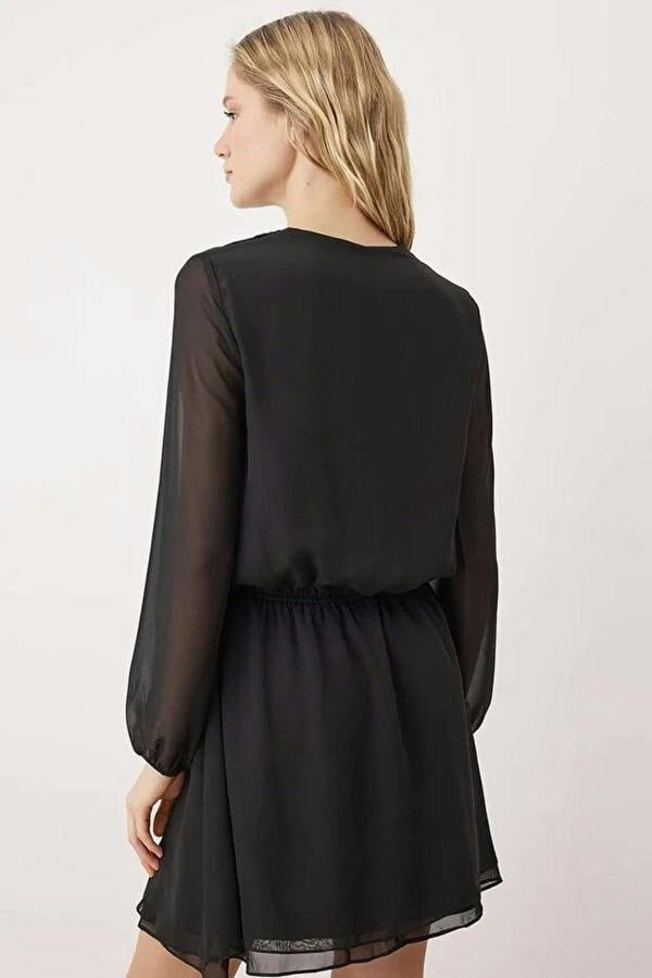 WOVCOR Mini Woven Dress with Chiffon Skirt